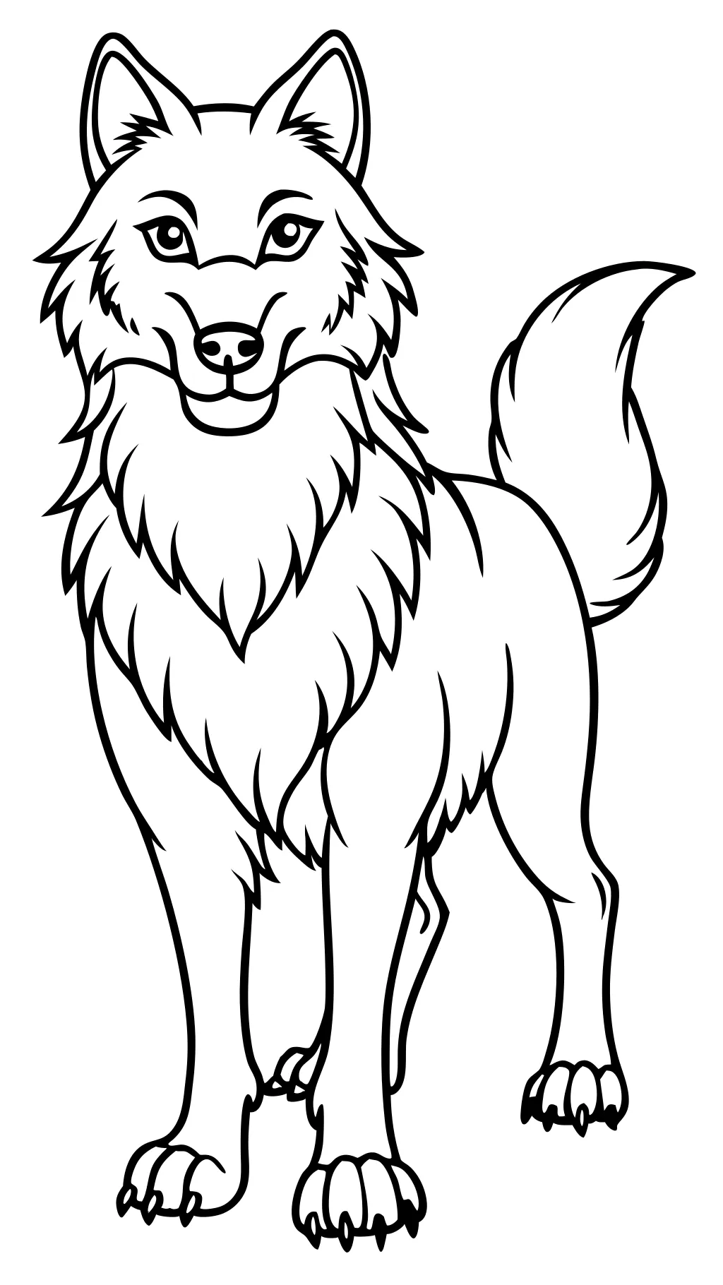 coloriages de loup anime